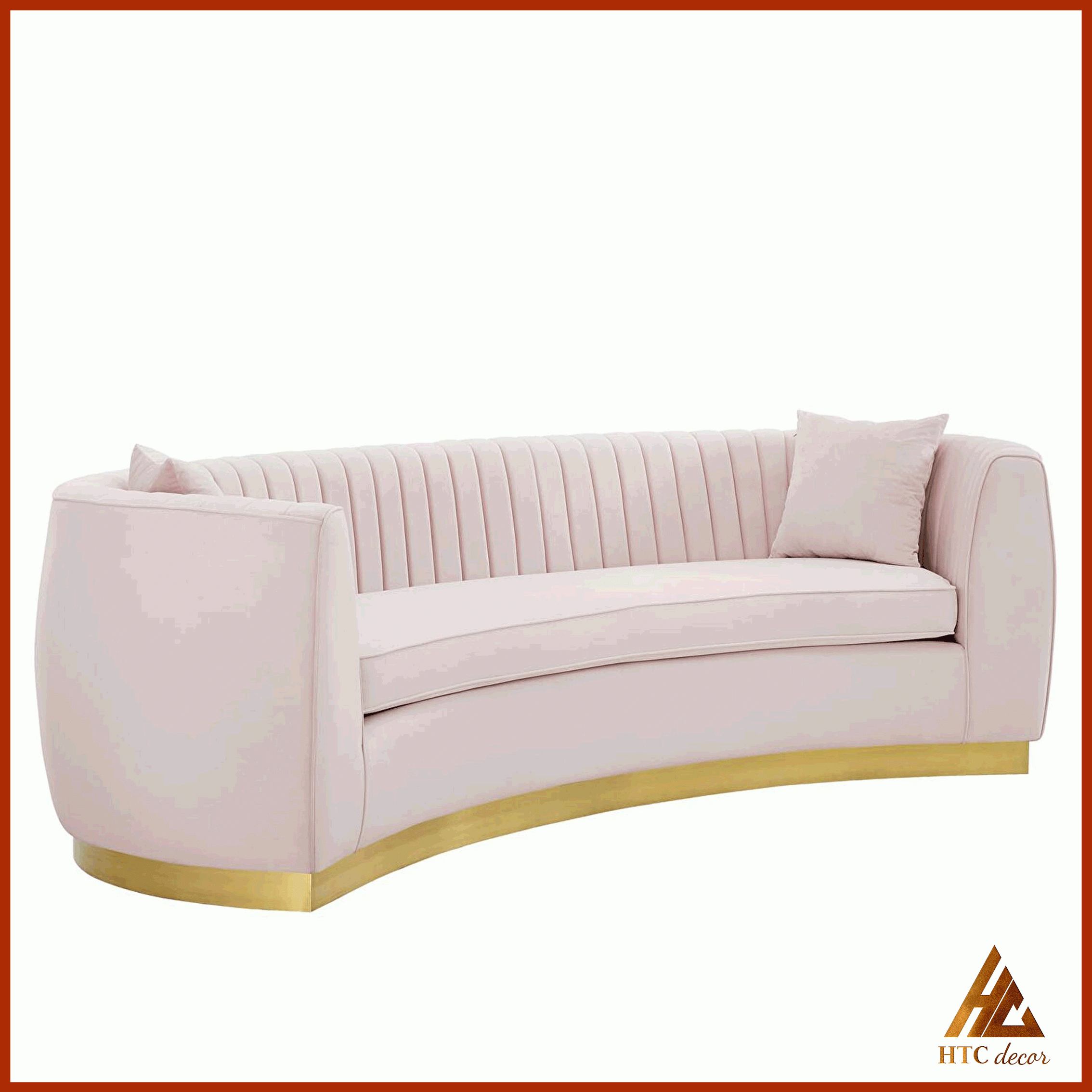 Ghế Sofa Băng Curved Vải Nhung